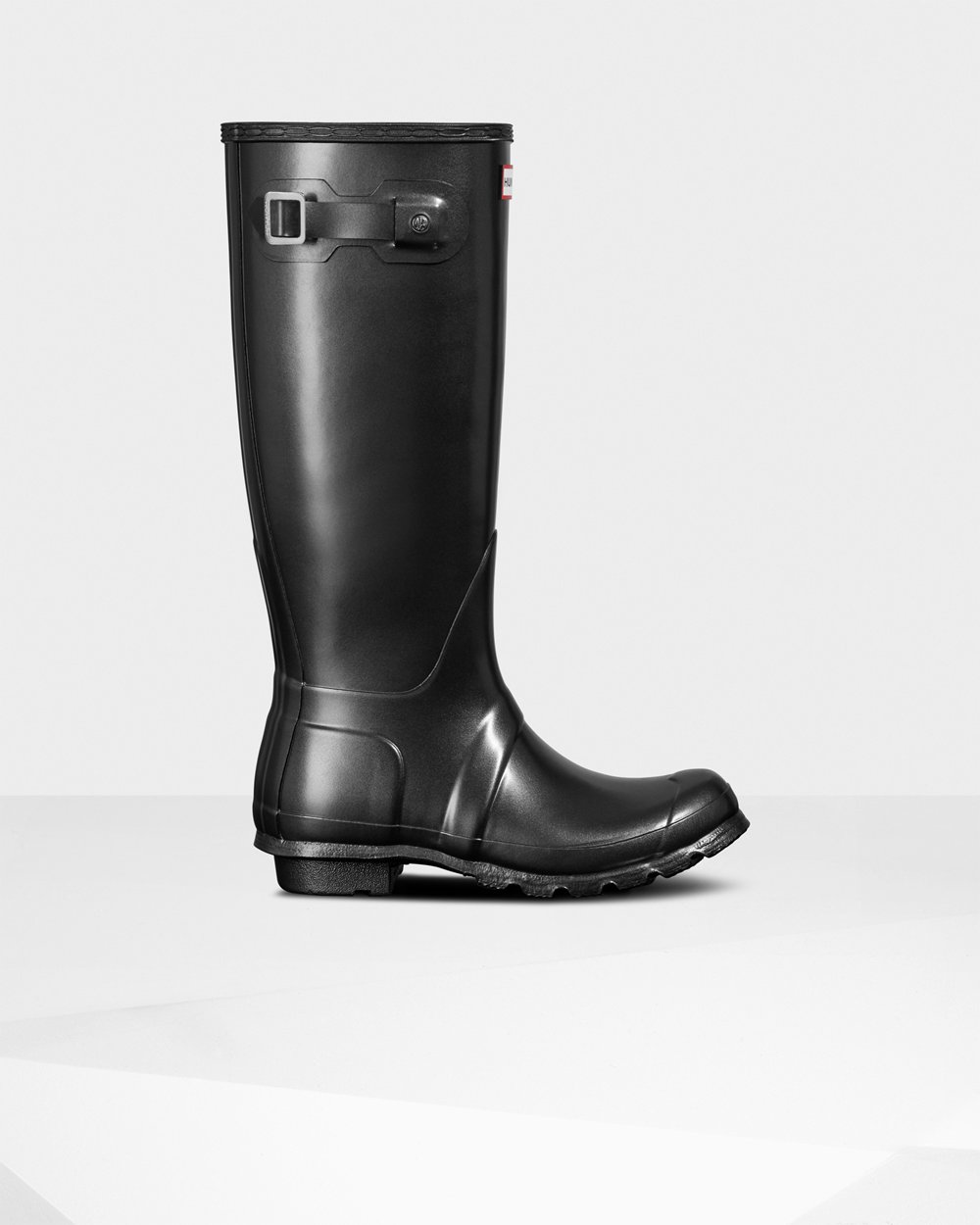 Bottes Hautes de Pluie Hunter Original Pearlized Femme Noir WOMPQUE-25